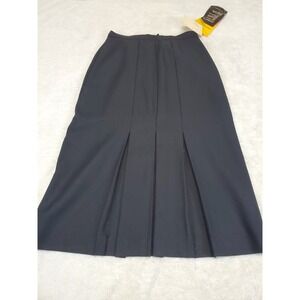 NWT Vintage Haberdashery Black Basic Solid Office Work Classic Midi Skirt 12